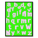 Playful Pink Patterned Alphabet Kids Rug