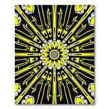 Bold Yellow Sunburst Geometric Area Rug