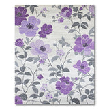 Purple Peony Floral Grey Vine Area Rug