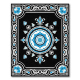 Traditional Persian Blue and Teal Ornate Blue Medallion Persian Area Rug