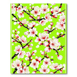 Cherry Blossom Floral Area Rug on Vibrant Green
