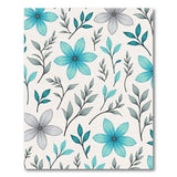 Teal Blue Floral Leaves Area Rug
