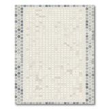 Beige Hexagon Tile Area Rug with Grey Border