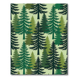 Green Pine Forest Silhouette Area Rug