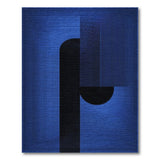 Modern Navy Blue Geometric Arch Rug