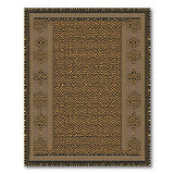 Orange Leopard Print Rug with Gold Tribal Borders