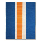 Navy Blue Orange Cream Striped Area Rug
