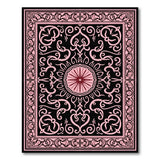 Pink Black Traditional Persian Medallion Rug
