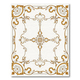 Gold and Silver Ornate Gold Filigree Frame Area Rug