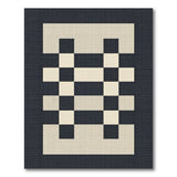 Black and White Geometric Modern Bold Black White Geometric Grid Area Rug