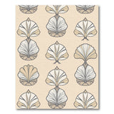 Beige Art Deco Fan Motif Area Rug