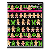 Festive Gingerbread Men Pink Holiday Rug