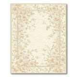 Elegant Beige Floral Border Area Rug