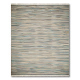 Blue Teal Striped Flatweave Area Rug
