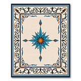Ornate Blue Starburst Medallion Rug