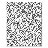 Swirling Lines Black White Abstract Rug