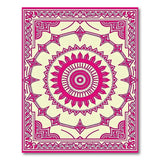 Ornate Pink Mandala Cream Area Rug