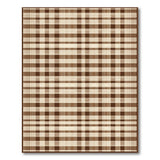 Tan Brown Plaid Rustic Farmhouse Area Rug