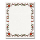 Red Floral Scalloped Border Area Rug