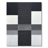 Black and White Geometric Modern Black White Geometric Grid Area Rug