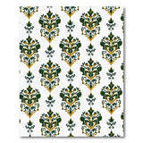 Ornate Emerald Green Gold Damask Area Rug