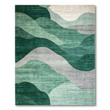 Abstract Area Emerald Wave Abstract Area Rug