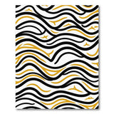 Multi-color and Patterns Black Gold Wavy Abstract Area Rug