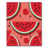 Vibrant Watermelon Slice Pattern Area Rug