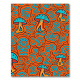 Psychedelic Mushroom Swirl Orange Area Rug