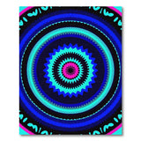 Geometric Modern Blue Teal Mandala Geometric Area Rug