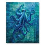 Majestic Teal Octopus Coastal Area Rug