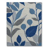 Blue Teal Leaf Abstract Area Rug