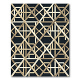 Gold Geometric Frame Area Rug