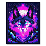 Multi-color and Patterns Neon Cosmic Wolf Galaxy Area Rug
