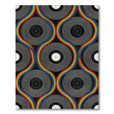 Multi-color and Patterns Rainbow Vinyl Record Geometric Area Rug