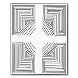 Black and White Geometric Modern Intricate Black White Maze Labyrinth Area Rug