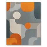 Orange Grey Geometric Abstract Area Rug