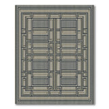 Grey Geometric Interlocking Frame Rug