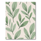 Botanical Green Leaves on Beige Area Rug