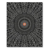 Radiant Black White Geometric Mandala Rug