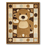 Adorable Waving Teddy Bear Kids Area Rug