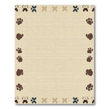 Playful Dog Paw Prints Beige Area Rug