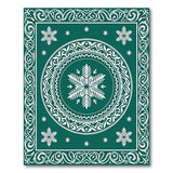 Emerald Green Snowflake Mandala Area Rug