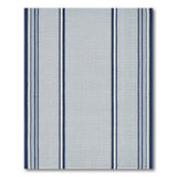 Blue and Teal Navy and Light Blue Striped Coastal Rug