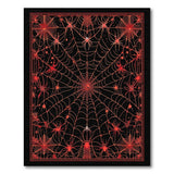 Red Spider Web Gothic Area Rug