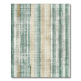 Teal Gold Striped Distressed Vintage Area Rug