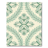Mint Green Leaf Floral Vintage Area Rug