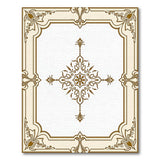 Ornate Beige Gold Persian Frame Rug