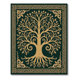 Golden Celtic Tree of Life Area Rug