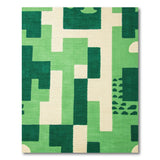 Green Geometric Modern Green Geometric Block Modern Area Rug